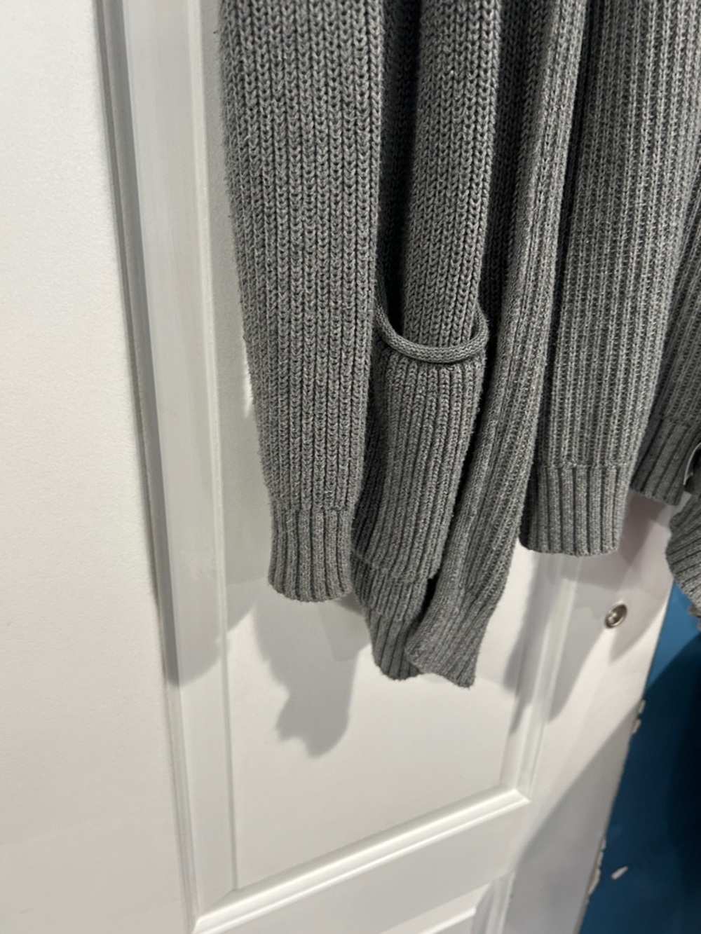 Universal Thread Gray Open-Front Ribbed Cardigan - Picture 3 of 5